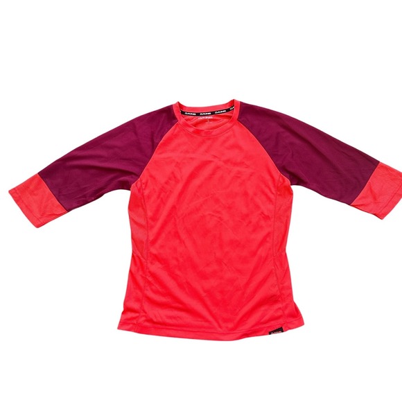 Dakine Tops - Dakine Mountain Bike Jersey Womens Large Red Burgundy 3/4 Sleeve MTB Top Good